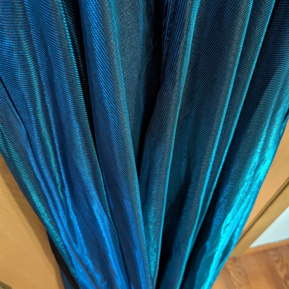 B. Darlin Black and Blue Shimmer Dress With Slit Prom Or MOB - Picture 7 of 11